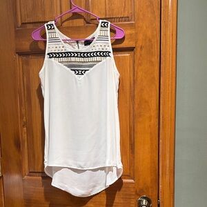 My Michelle White Tank Top with Black and Gold Accents❤️